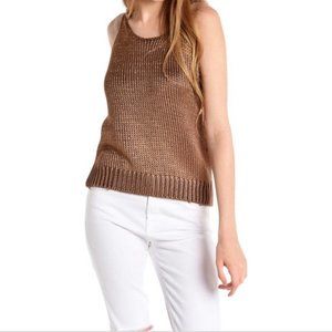 VINCE 100% Silk - Brown Knit Tank Top